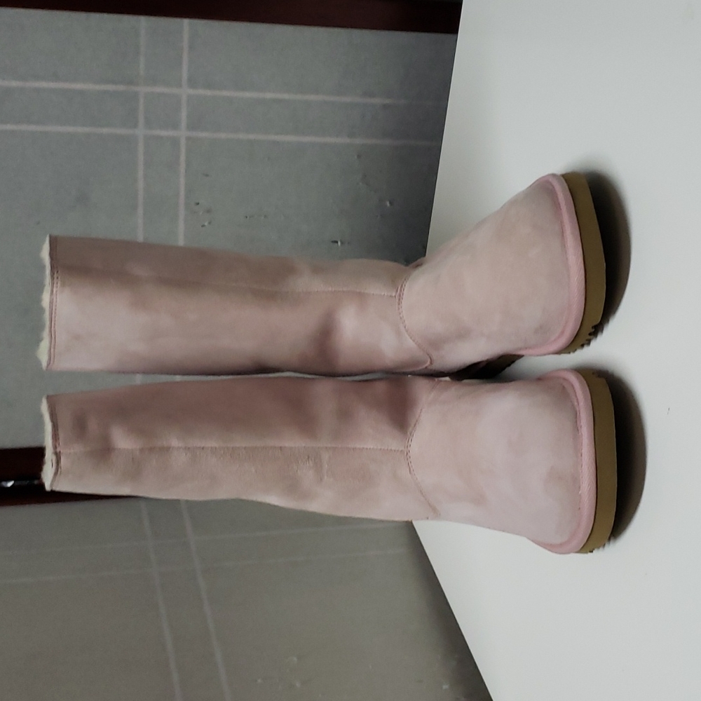 Ugg Australia Pink Suede Side Zip Boots - image 1